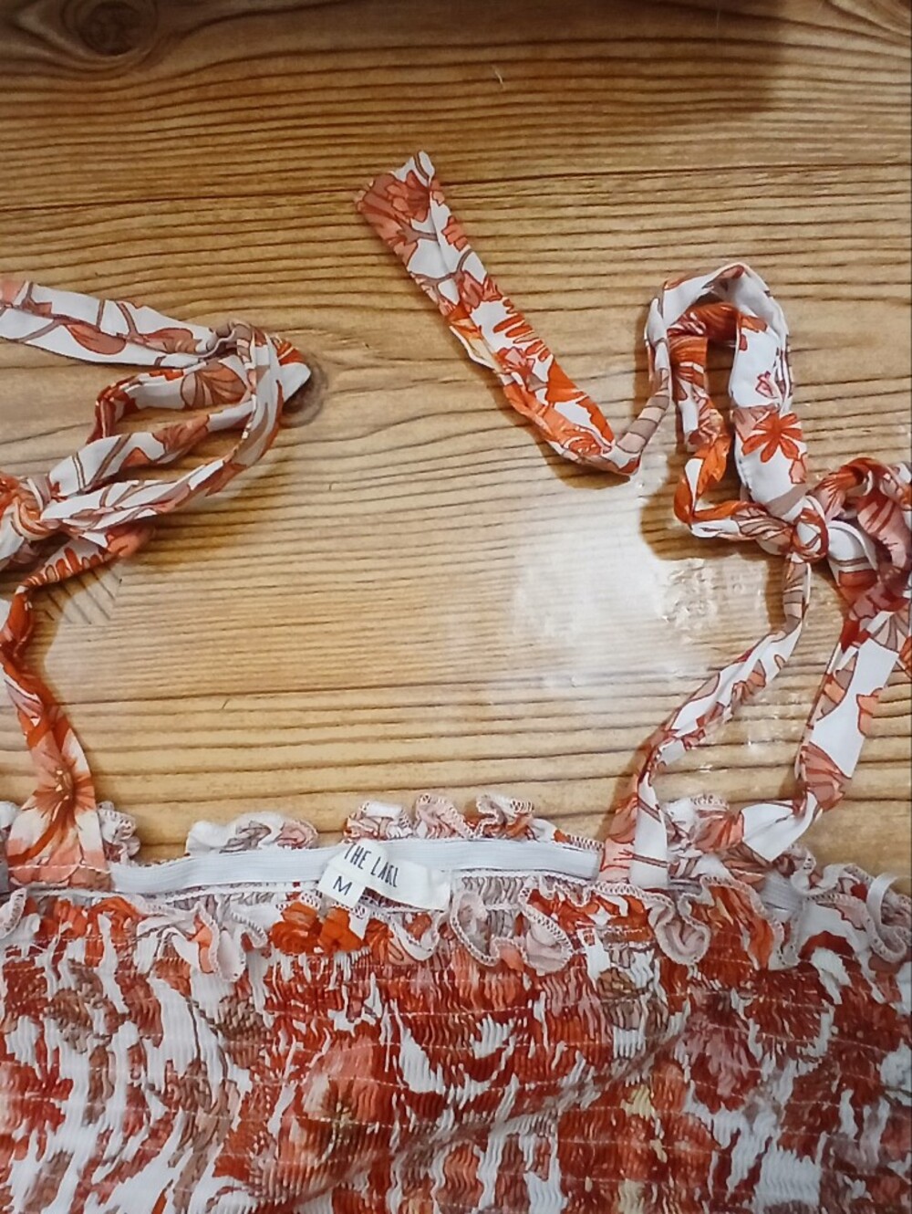 Abel The Label Rust Floral Smocked Maxi Dress with Ruffle Straps - Picture 6 of 9